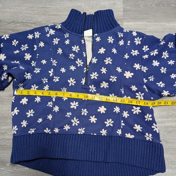 NWT Anthropologie Daily Practice Indy Half Zip Pullover Sweatshirt Size M Floral - Picture 6 of 9